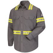 Bulwark ComforTouch Enhanced-Vis Uniform Shirt in Gray